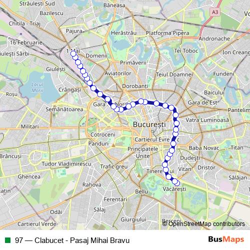 97 trolleybus Line Map