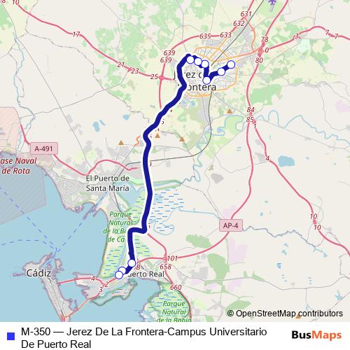 M-350 bus Line Map