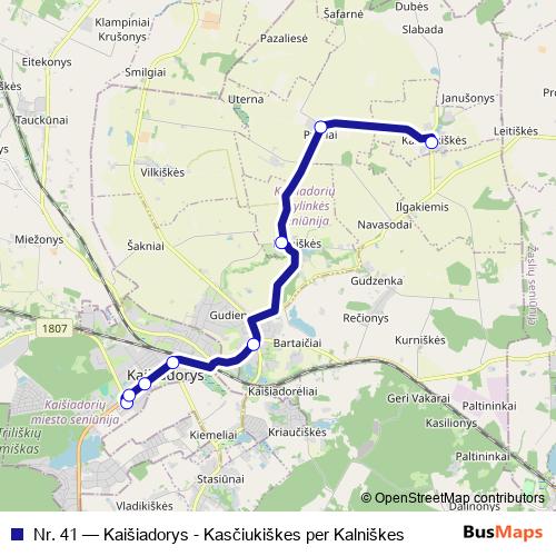 Nr. 41 bus Line Map