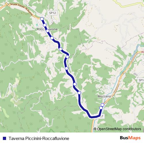 Taverna Piccinini-Roccafluvione bus Line Map