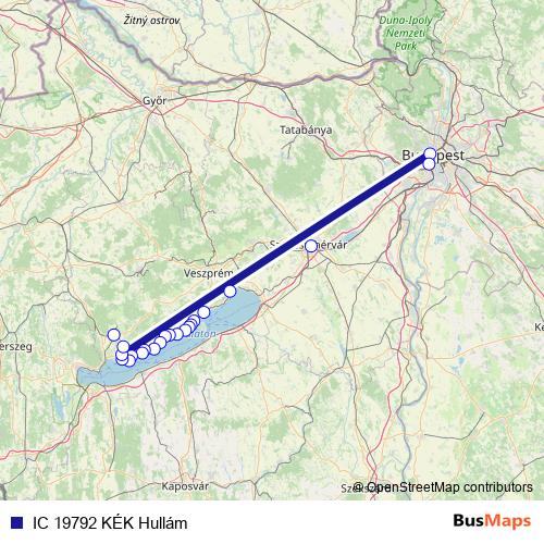 IC 19792 KÉK Hullám rail Line Map