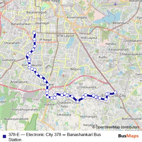 378-E bus Line Map