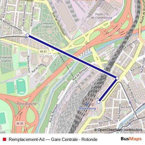 Remplacement-Ad bus Line Map