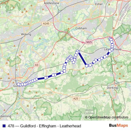 478 bus Line Map