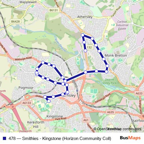 478 bus Line Map