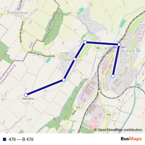 478 bus Line Map