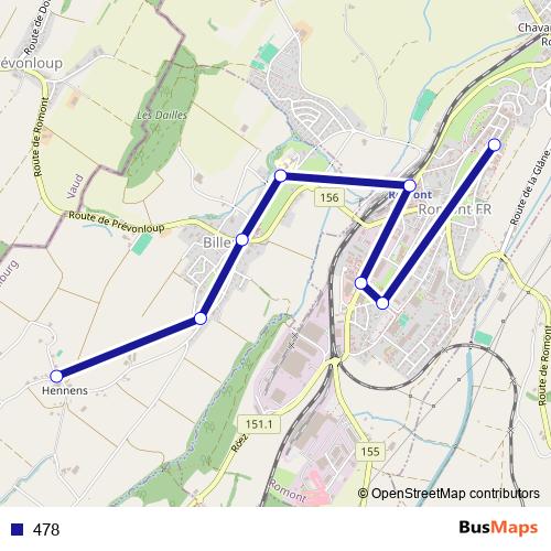 478 bus Line Map