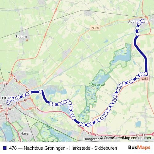 478 bus Line Map