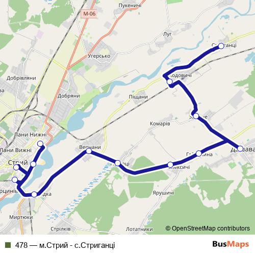 478 bus Line Map