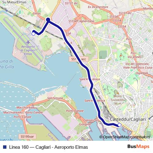 Linea 160 bus Line Map