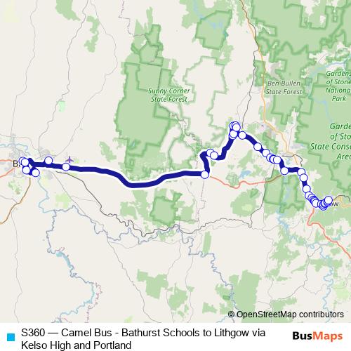 S360 bus Line Map