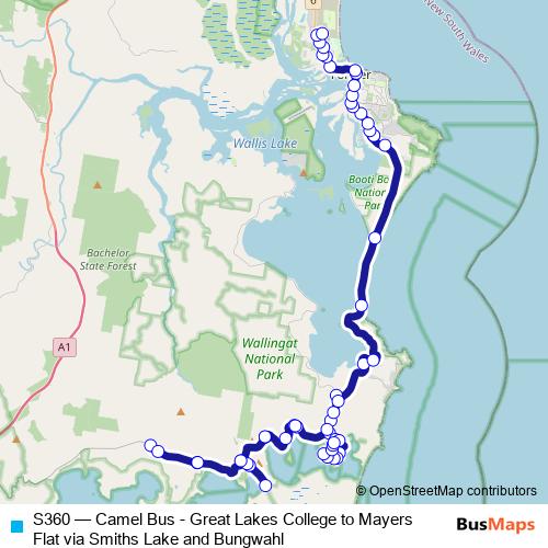 S360 bus Line Map
