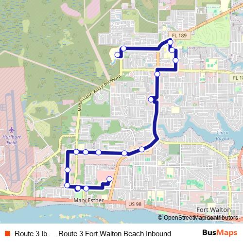 Route 3 Ib bus Line Map