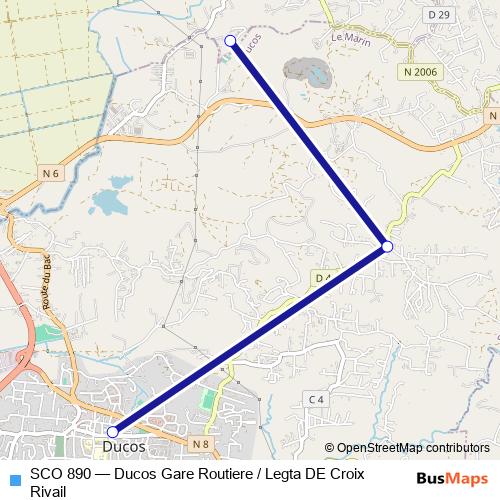 SCO 890 bus Line Map