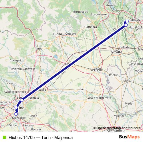 Flixbus 1470b bus Line Map