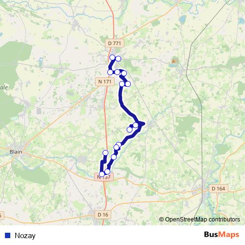 Nozay bus Line Map