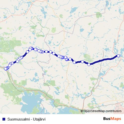 Suomussalmi - Utajärvi bus Line Map