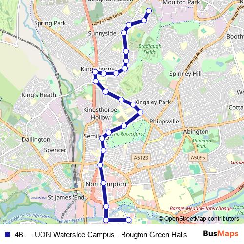 4B bus Line Map