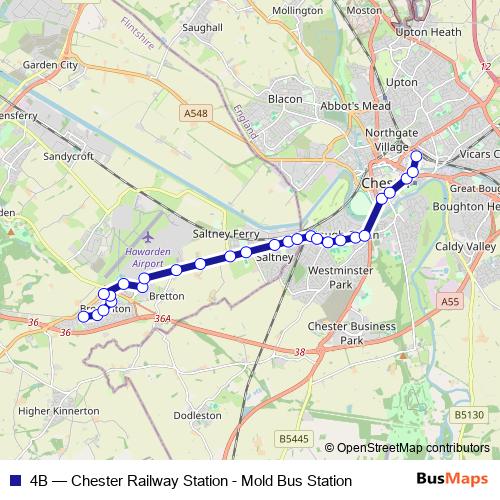 4B bus Line Map