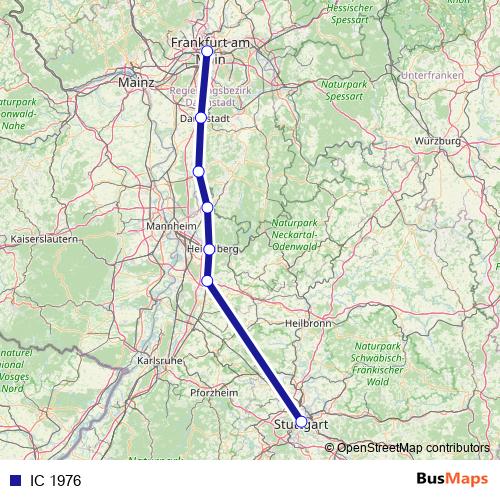 IC 1976 rail Line Map