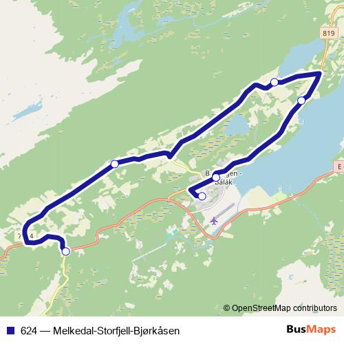 624 bus Line Map