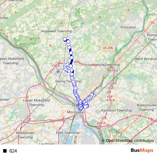 624 bus Line Map