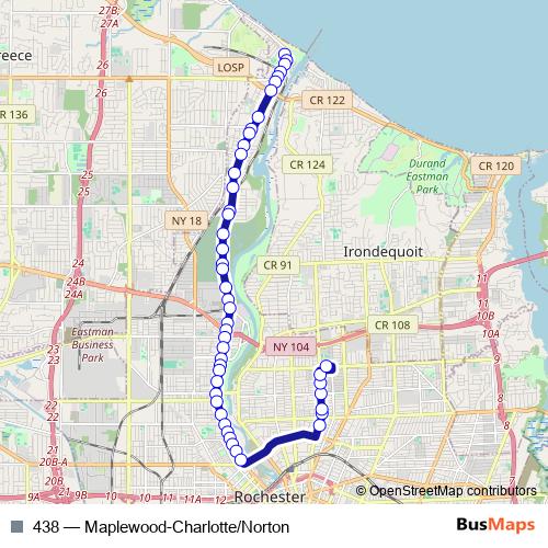 438 bus Line Map