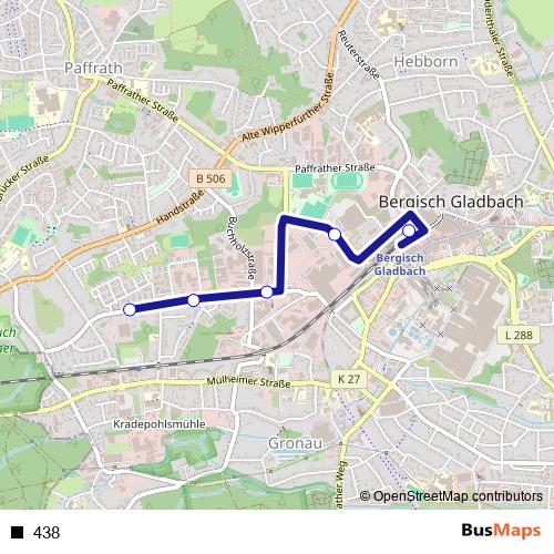 438 bus Line Map