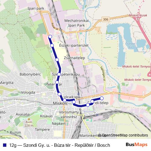 12g bus Line Map