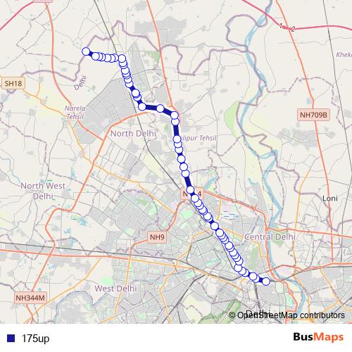 175up bus Line Map