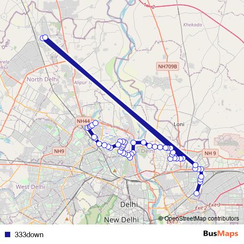 333down bus Line Map