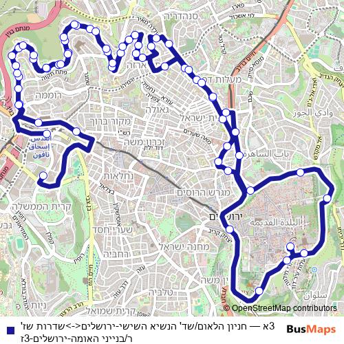 3א bus Line Map