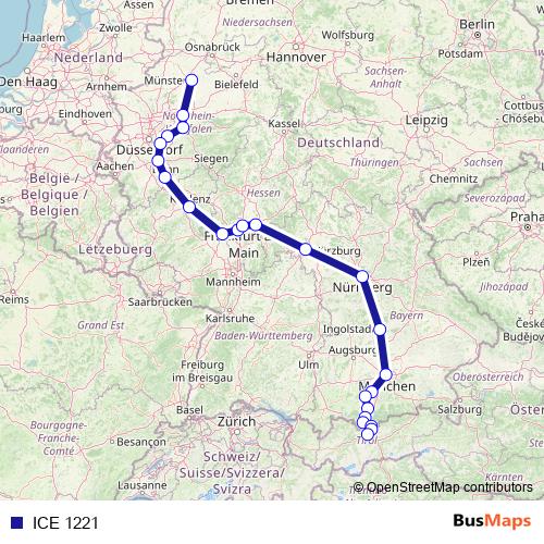 ICE 1221 rail Line Map