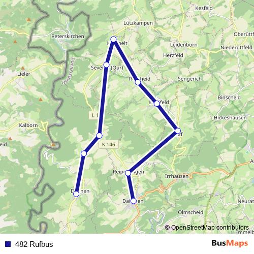 482 Rufbus bus Line Map