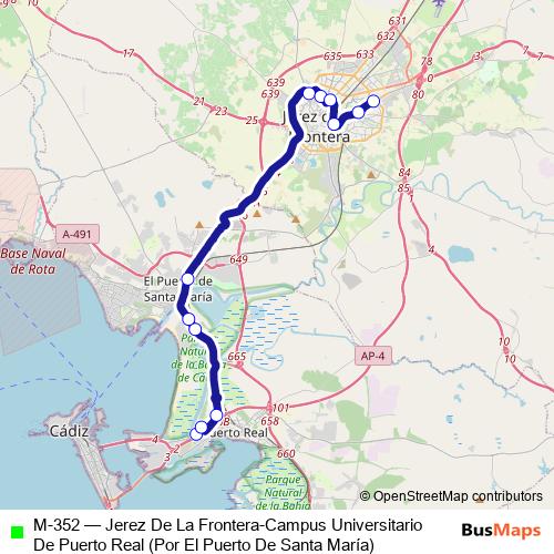 M-352 bus Line Map