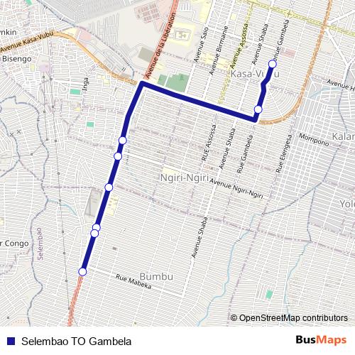 Selembao TO Gambela bus Line Map