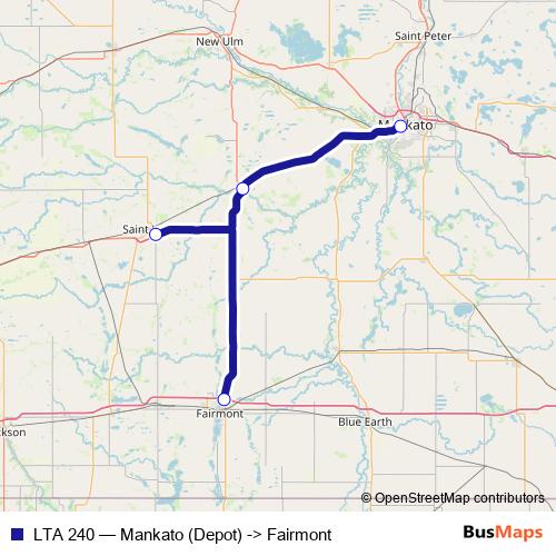 LTA 240 bus Line Map