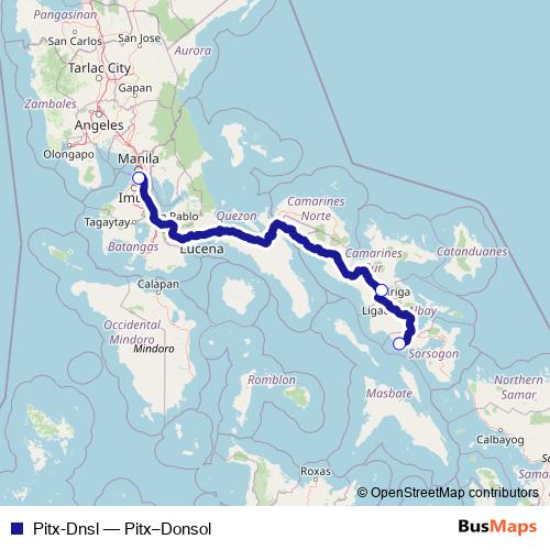 Pitx-Dnsl bus Line Map