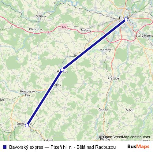 Bavorský expres rail Line Map
