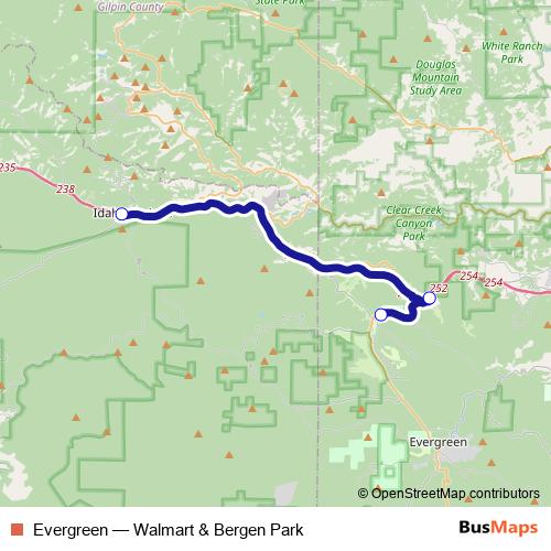 Evergreen bus Line Map