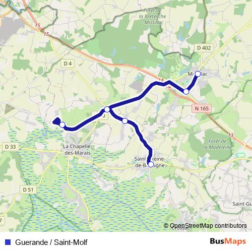 Guerande / Saint-Molf bus Line Map