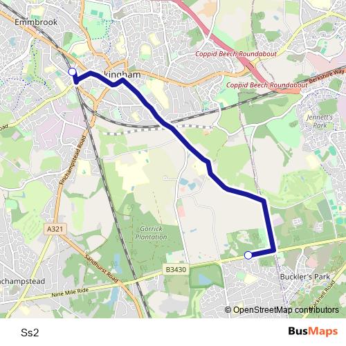 Ss2 bus Line Map