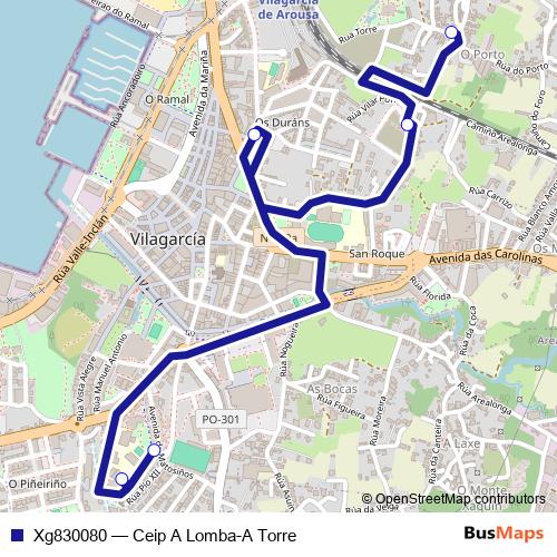 Xg830080 bus Line Map