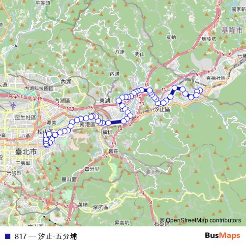 817 bus Line Map