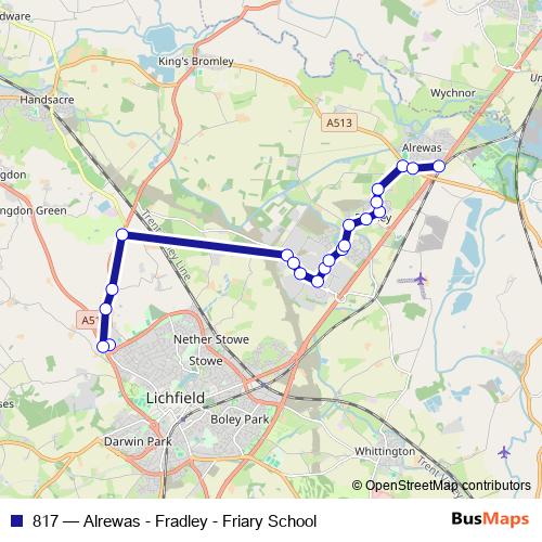 817 bus Line Map