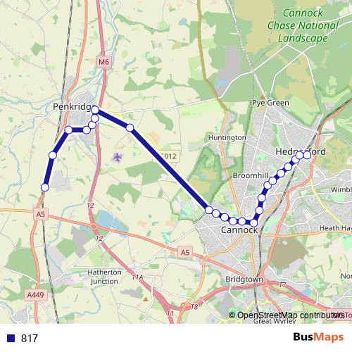 817 bus Line Map
