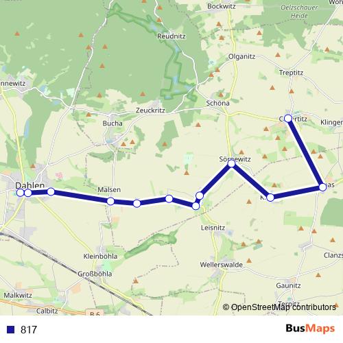 817 bus Line Map