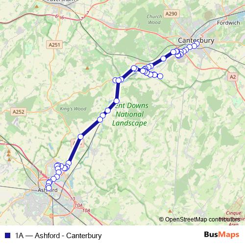 1A bus Line Map