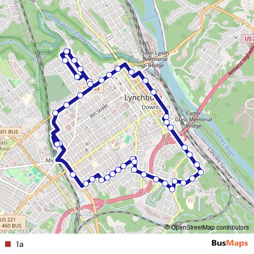 1a bus Line Map