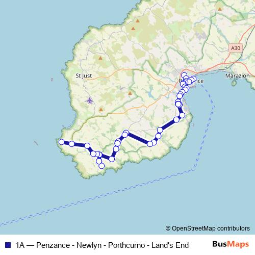 1A bus Line Map